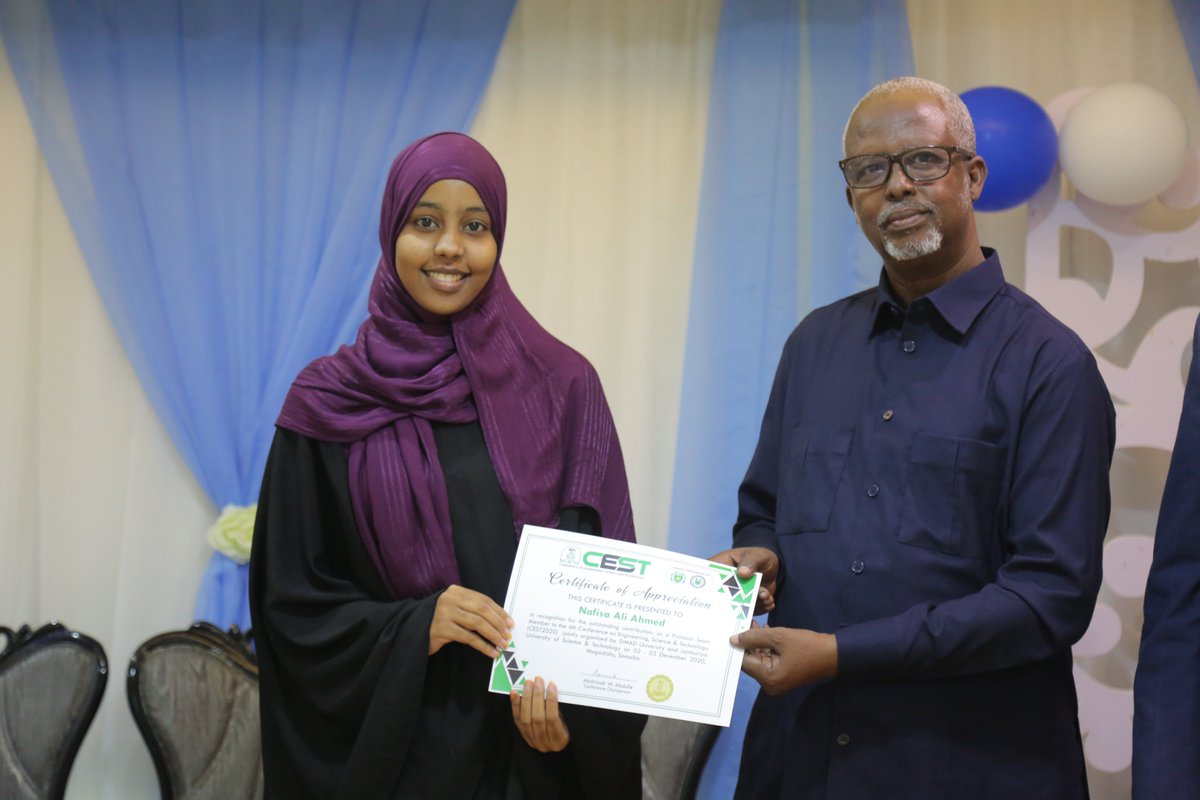 JamhuriyaUniv's tweet photo. Certificates of appreciation had been awarded to the Committees and the Teams.1/2
#CEST2020 #CMHS2020 #SIMAD #JUST https://t.co/BvJPbfwTSQ