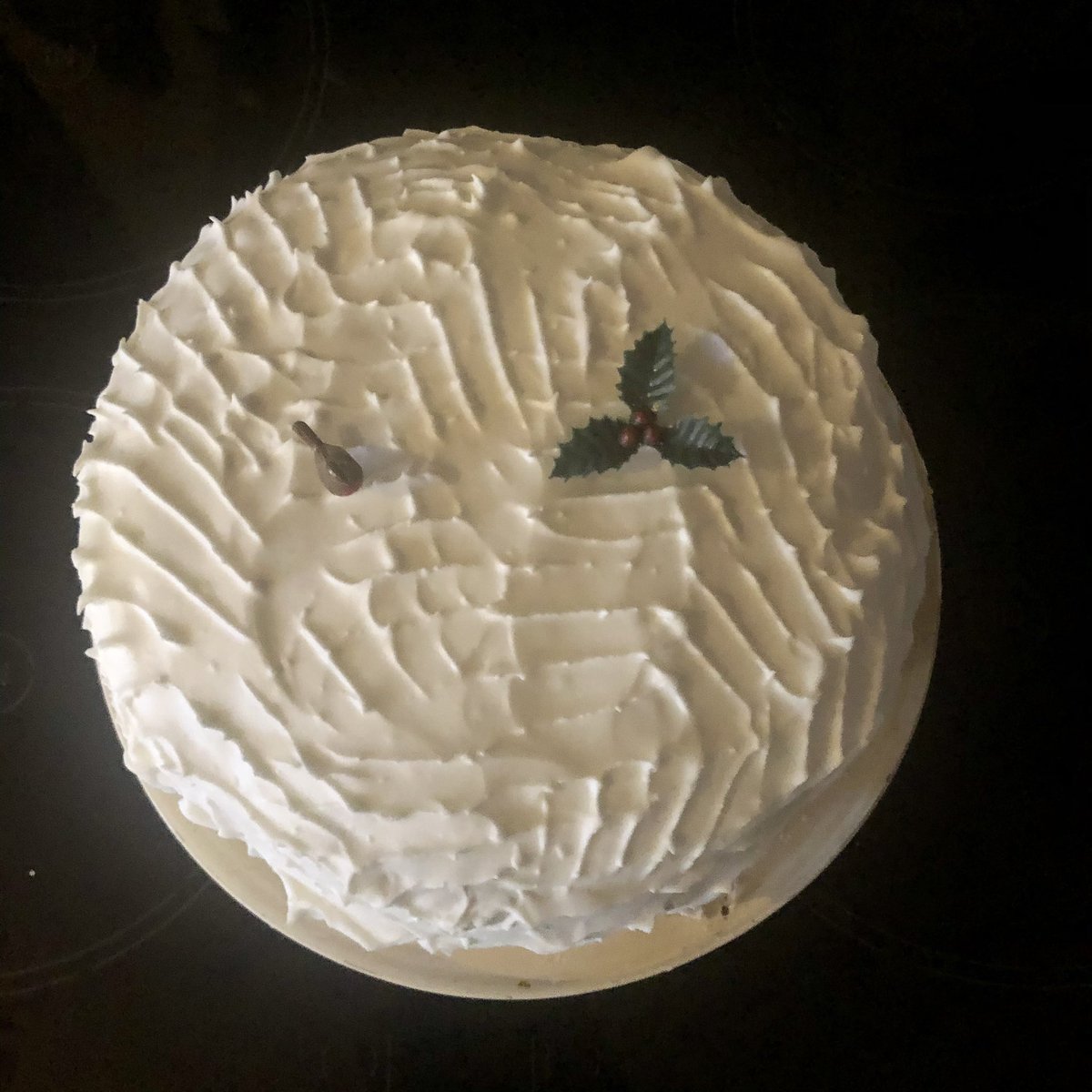 My husband baked his first Christmas cake this year &amp; made proper royal icing. It was to share with my family in Cornwall...😢 Still, at least we won’t give each other Covid &amp; as consolation we’re planning a summer Christmas get together (virus allowing!)...will the cake last?!