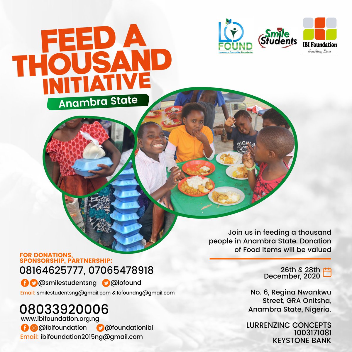ibi_Babainna's tweet photo. Thank you to the following partners for partnering on #feedathousandinitiative in Osun, Nassarawa, Anambra and Lagos. May the Almighty continue to bless your humanitarian activities🙏🙏 https://t.co/lNxl1fBSg5