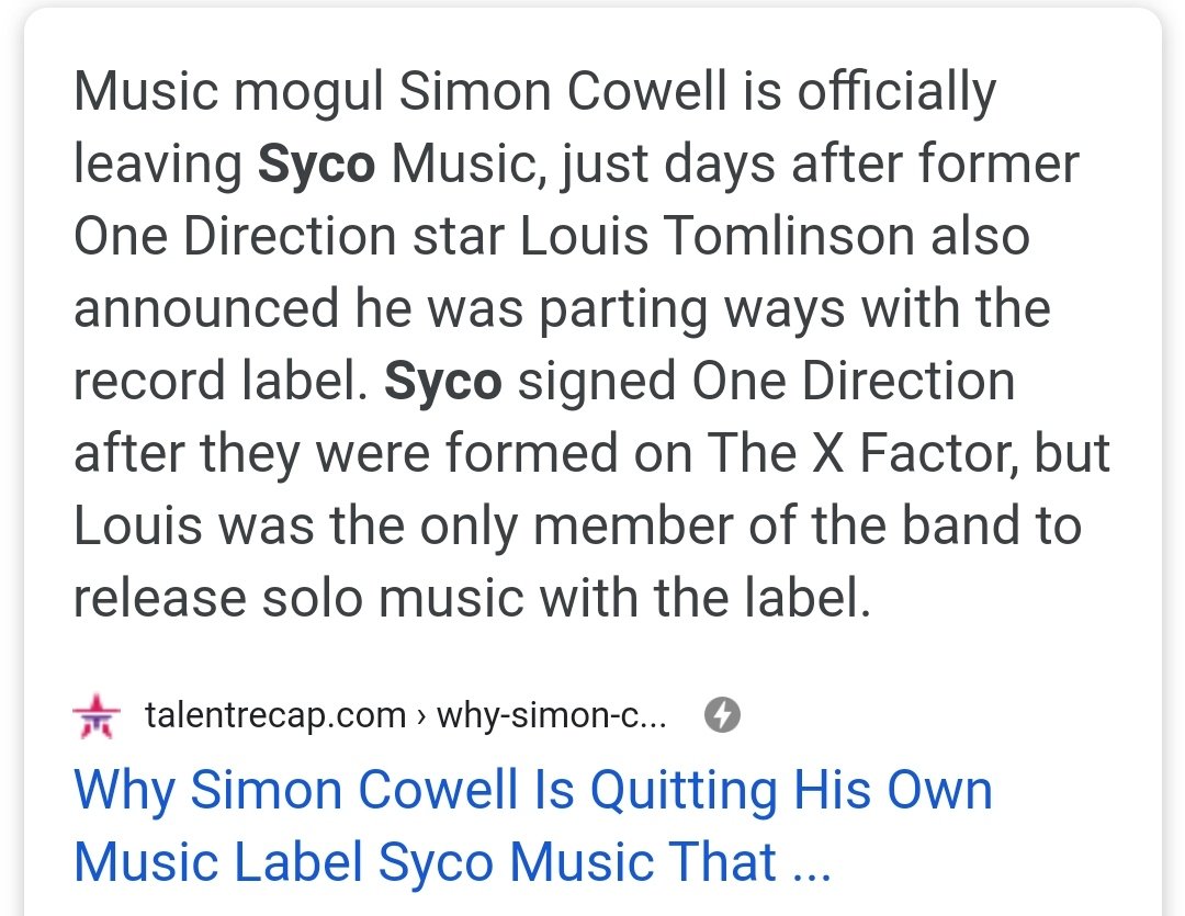 The time he left Syco and everything started going downhill for Si.