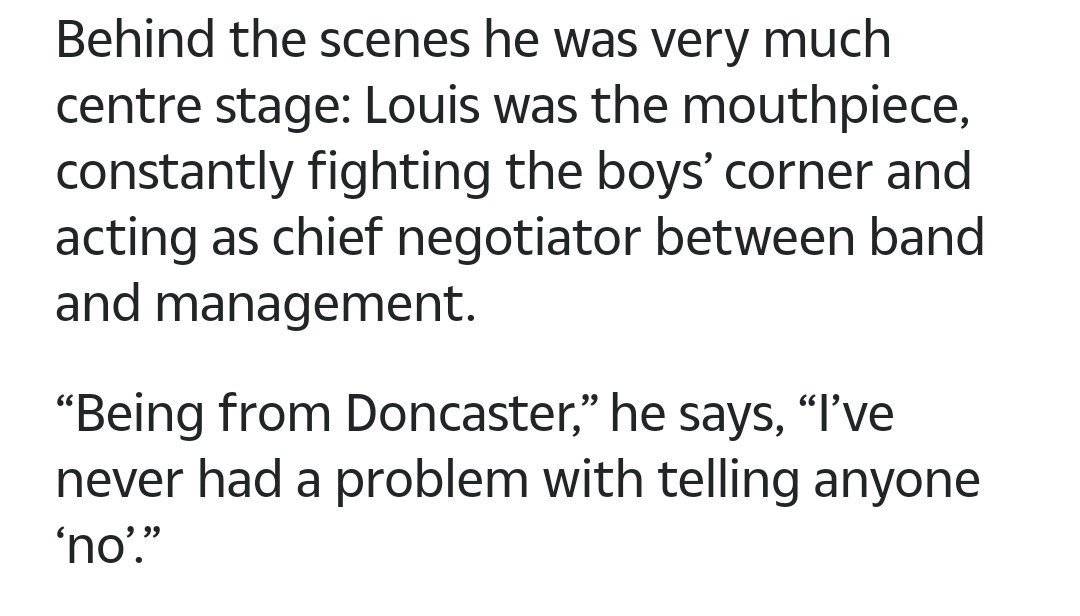 He was always the one who stood up to management during the 1D days and kept the plot together.