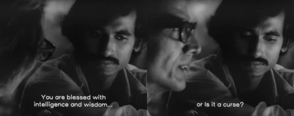 Art Cinema was a consistent contributor to the savarna sentiment, but in a nuanced way. The protagonists are cursed of intelligence, they eventually descends into insanity - but whom are they protesting? This has to be read with social contexts. Utharayanam × Anantaram (1985)
