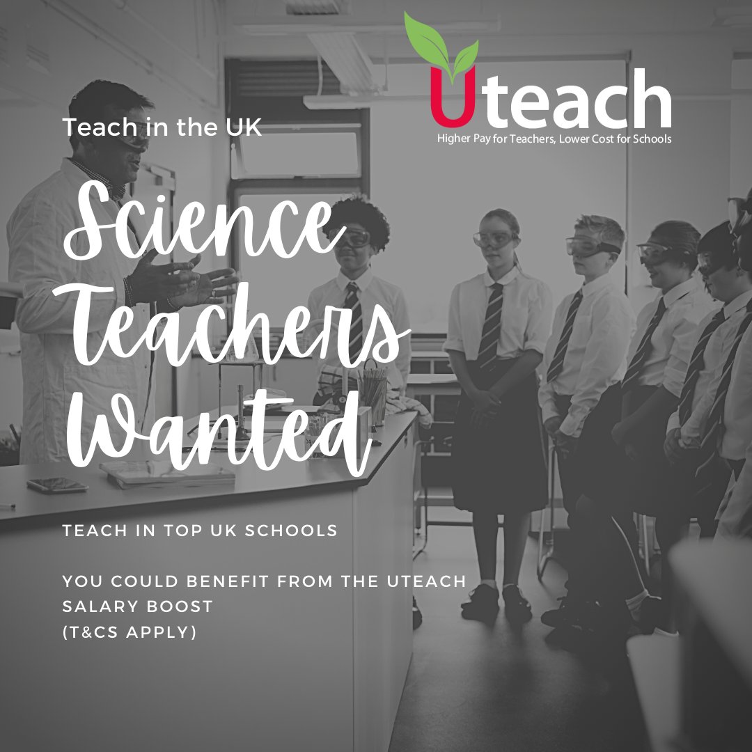 We're looking for Science teachers for roles in England and Aberdeen, Scotland! 

Register with us today! ow.ly/W0gx50BmTSx

#EdChat #EdLeaders #Edu #Education #Educhat #TeacherJobs #Teachers #covid19 #UKSchools