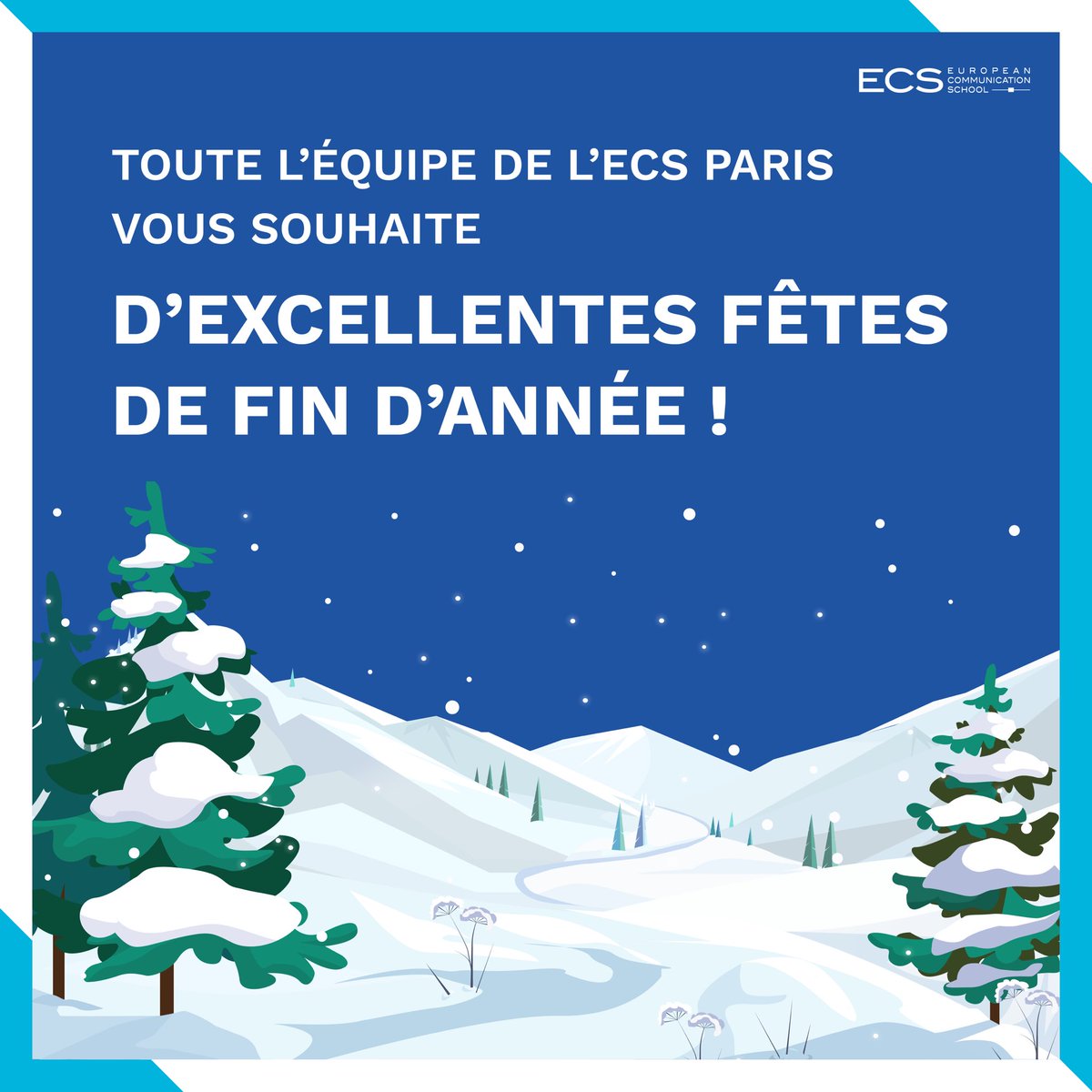 Toute l’équipe de l’ECS Paris vous souhaite de joyeuses fêtes de fin d’année !

Prenez soin de vous et de vos proches, restez prudents.
Bonnes vacances à tous 🎄❄️⛄🎅🏼