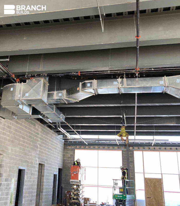 BranchBuilds's tweet image. Our Northern Virginia team is moving right along at the Reston Fire Station #25. The second floor MEP rough-in is almost complete, the transformer is on site and laid out, ductwork and radiant heaters are underway, and sitework is about to start. #ProjectUpdate #BuildingLegacies