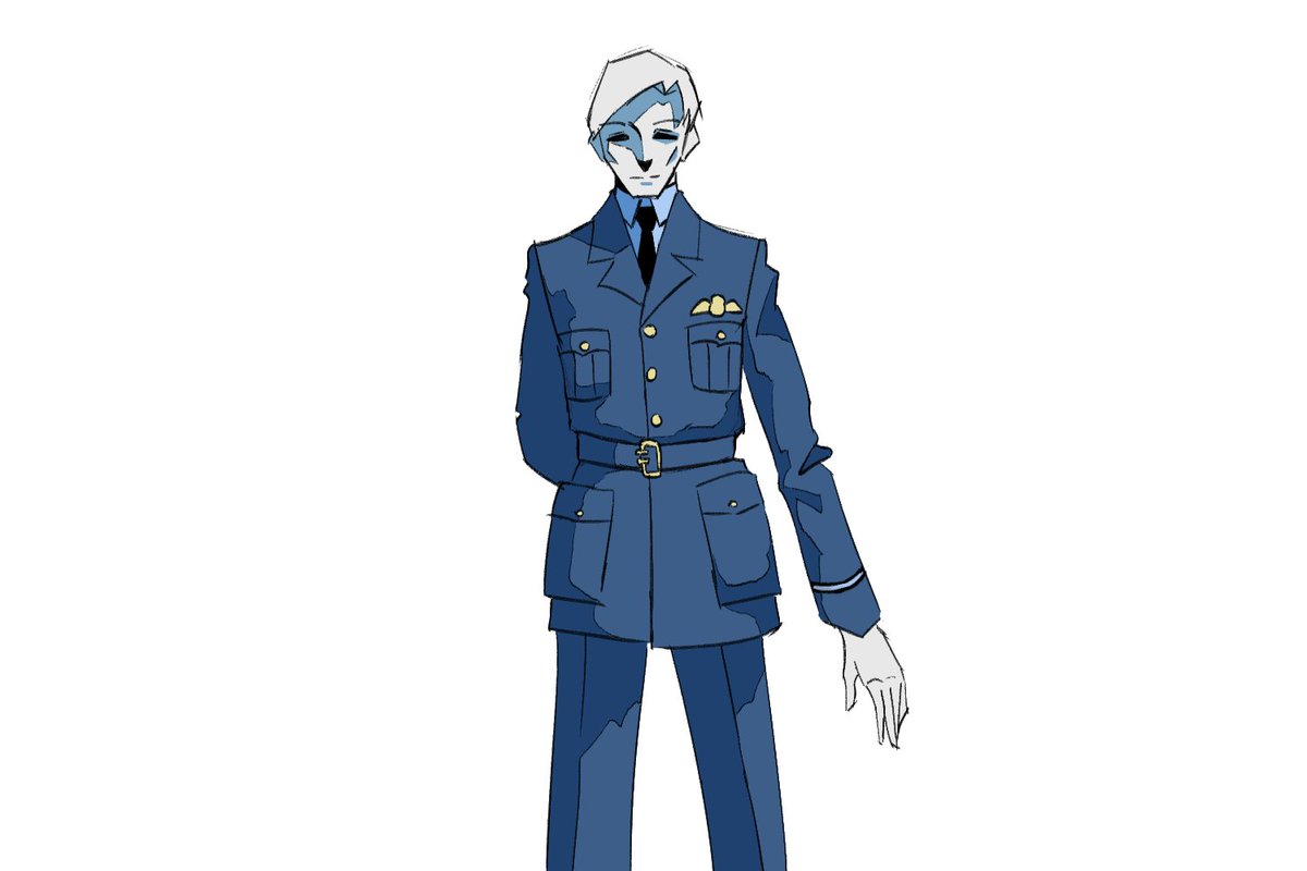 「軍服練習、イギリス空軍編。肩章がなくてビックリ。 」|明石ロノア@自主制作アニメのイラスト