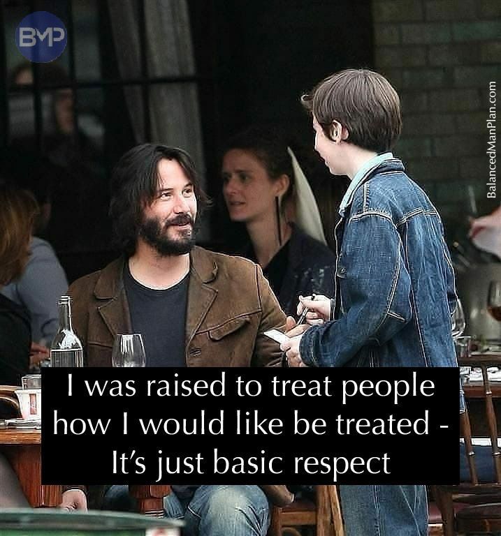 BalancedManPlan's tweet image. The #GoldenRule is a basic idea of moral harmony – that by giving respect to the People around us, we will be treated with respect in return #basicrespect #beaman #manup #respectiseverything #keanureeves #keanu #spiritualawakening #lifelessons #goodasgold #EmotionalIntelligence