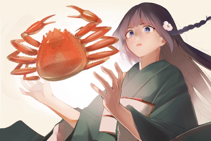 きょうカニたべる絵 