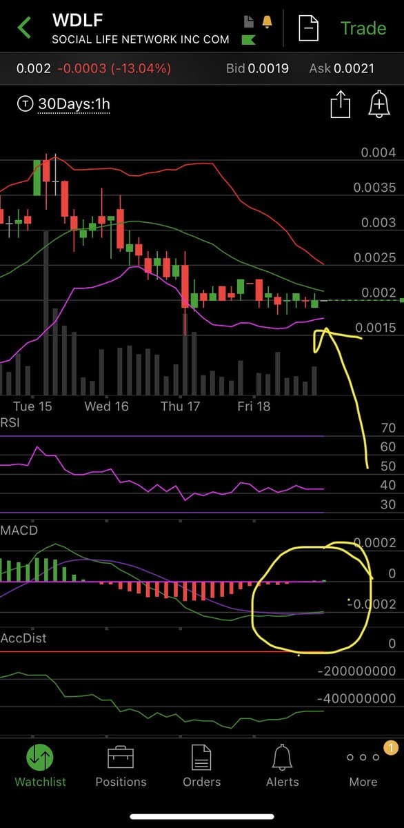 PennyforDollars's tweet photo. @InsidrFinancial @Rich_F75 @Bb717Mr $WDLF analysis....
Dec 1st - .0001
Dec 18th - .002
UP 2000%
Chart is currently oversold and MACD is crossing on both the 30min and 1Hr. 
So to answer the question, $WDLF is WAY UP! https://t.co/dtOsF0ud1f