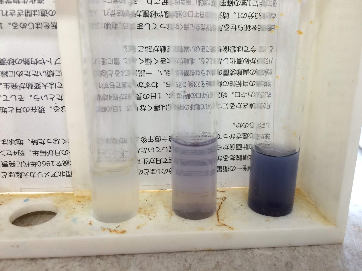 理科実験おたすけ隊 試験管で同じ実験をして 透明度を比べることもできます でんぷんは水に溶けないので透明にならず試験管の向こうは透けません 唾液を入れてると でんぷんが分解されて糖類になるので 試験管の向こうが透けてみえます