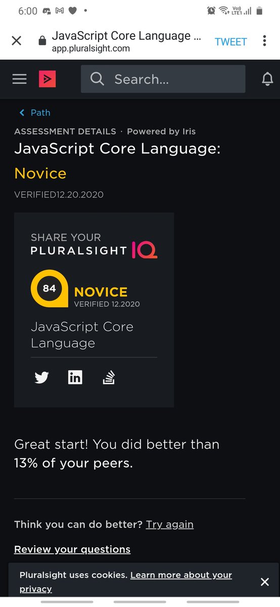 aeyshubh's tweet image. Tried the JS  Quiz ,i got 84 and i haven't even started Java script yet but now planning to start. #JavaScript25