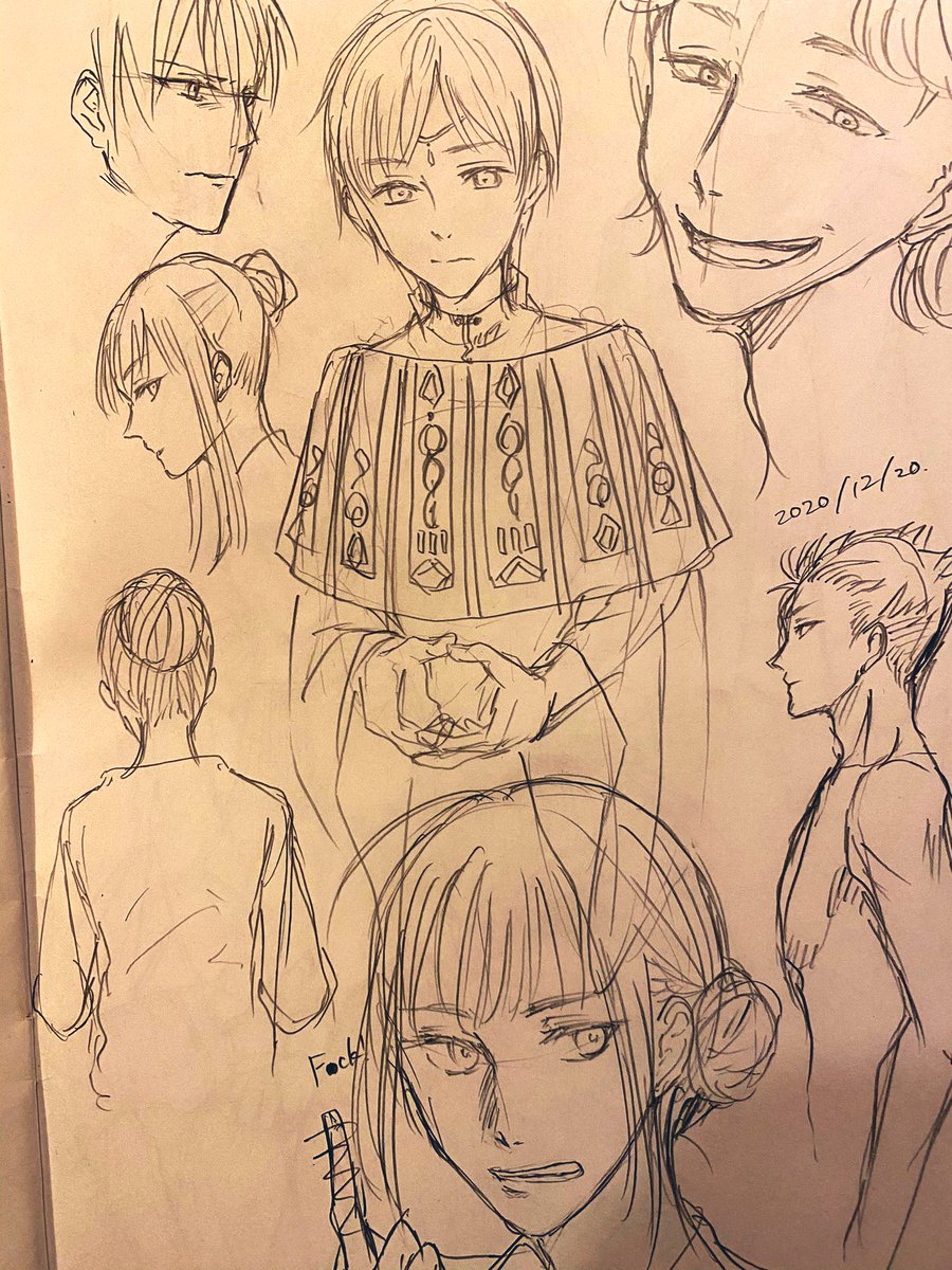 取り留めもなく落書きしてたけどそろそろなんか描こうかな 