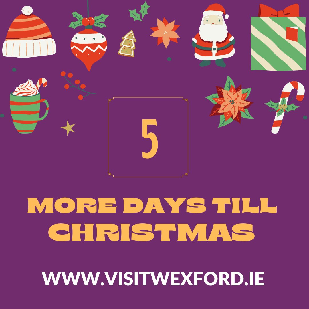 Just 5 more days..  🎉🎄🎁

Plan your next adventure at VisitWexford.ie 💜💛
#ChristmasInIreland #StaySafe