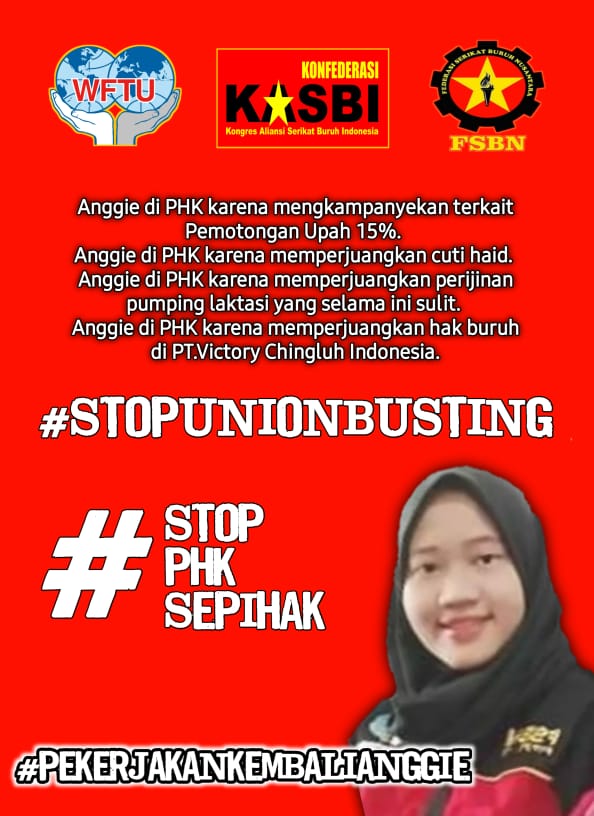 uye_samki's tweet photo. #nike supplier fired a female worker who fight for access to a lactation room in a factory.
#PTvictoryChingluhIndonesia
#PekerjakanKembaliAnggie
#Stopunionbusting
#KebebasanEkspresiAdalahHak
#NikeJV
#Nike
#JanganArogan
#StopPHKsepihak
#nikesweatshop https://t.co/1QDZnKhUn0