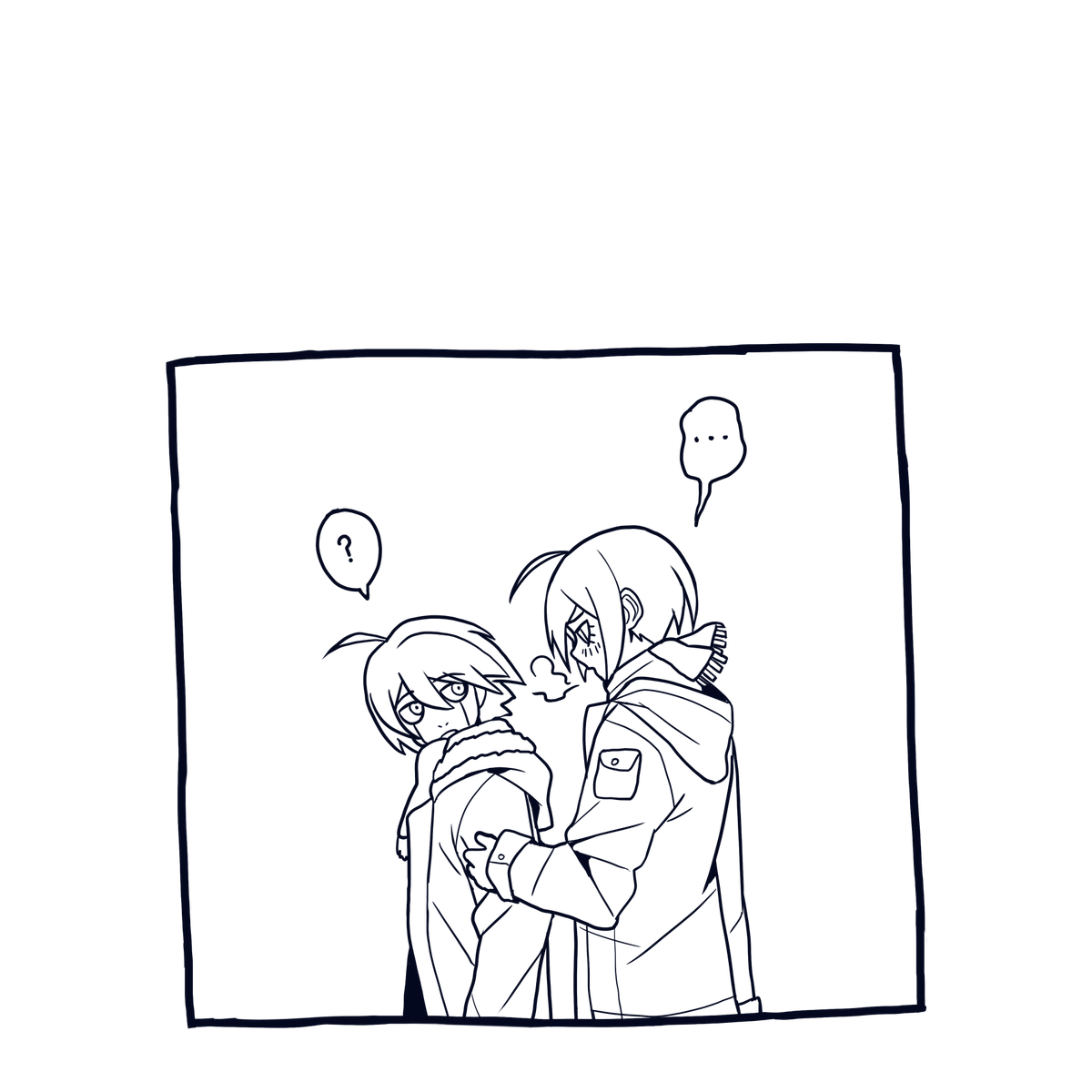 It's not really visible but I tried a thicker lineart for this, here's the uncolored version (1/2) 