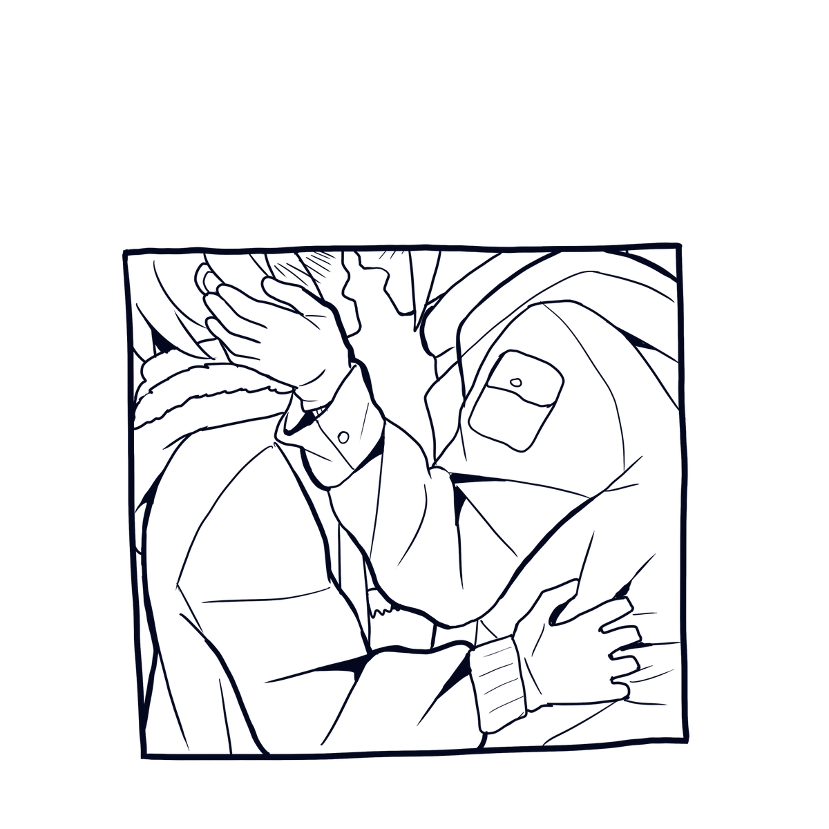 It's not really visible but I tried a thicker lineart for this, here's the uncolored version (1/2) 