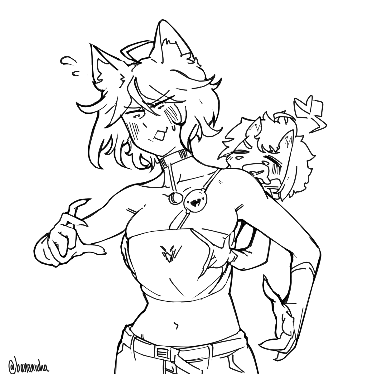 a lil demon of <a href="/lumystical/">Archive Luu</a> 's havin some fun with a kitty
#catgirl #demongirl #bananwhadoodles #digitalart #nsfwart