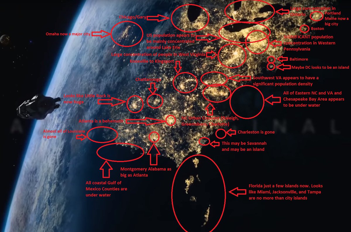 Of course, another Redditor did this analysis - teasing apart a single shot in the opening scene to see how the show's VFX team had changed America in the future, due to sea level rise. Florida mostly either wiped out or has become islands:  https://www.reddit.com/r/TheExpanse/comments/df0z0u/east_coast_of_us_at_the_time_of_the_expanse/f304epk/