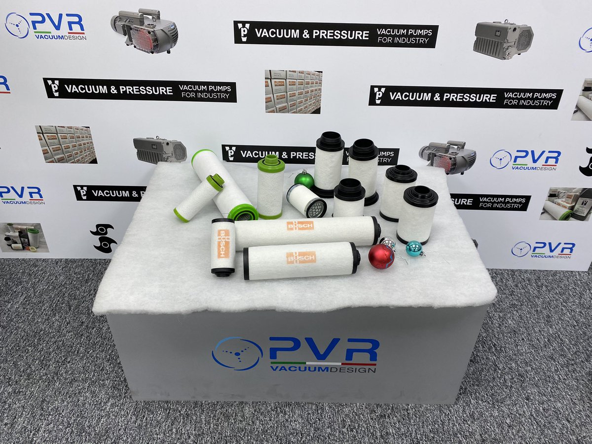 On the 12th day of Christmas, Vacuum and Pressure gave to me
12 oil separators
11 coupling drives
10 oil filters
9 oil sight glasses
8 pump filters
7 tubes of grease
6 carbon vanes
5 ball bearings
4 gasket sets
3 litres of oil
2 filter pots
And an EU65B