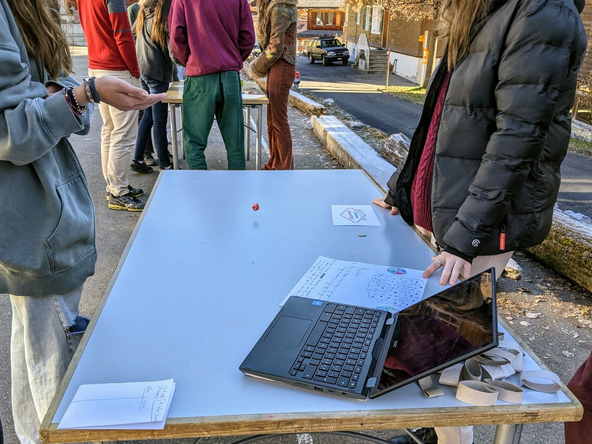 WarrenJSchnack's tweet photo. My 6th Carnival Day (thanks as always @clara_ngo for the inspiration!), where Ss make and play probability games, is in the books. Low-key this year since my class has only 4 Ss, but we still had some other kids and grown-ups stop by for the fun. #ecoledhumanite https://t.co/PuSsgQvTBP
