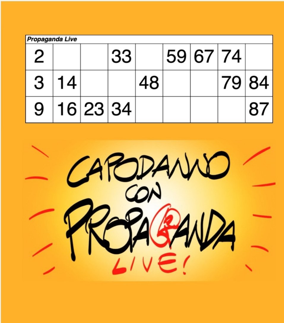 Nessuno dei miei numeri fortunati.
Mortacci vostra.
Con affetto.
#propagandalive #propagandatombola