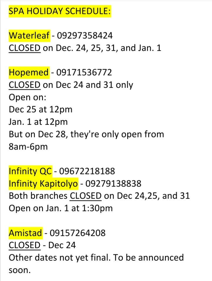 Spadiktus1's tweet image. SPA HOLIDAY SCHEDULE
Merry Christmas Everyone! 😊