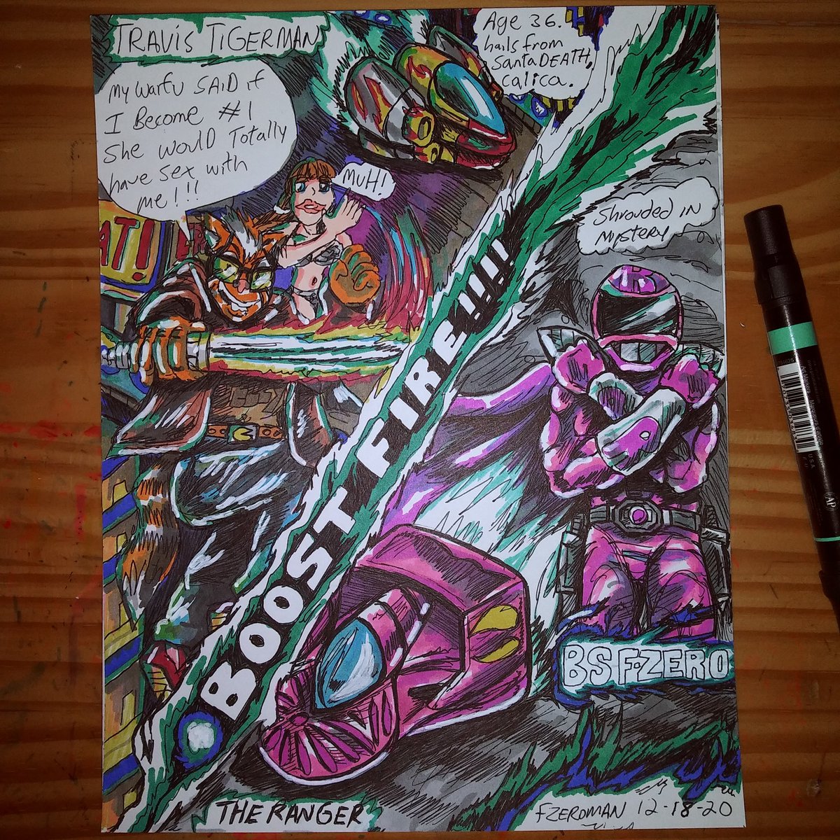 _fzeroman's tweet photo. Took my time and made travis more anime/furry. Yup this is pretty much travis touchdown from #NoMoreHeroes #FZero #fzerovember. #fzerocember https://t.co/sWHFnhAcwi