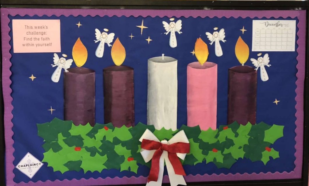 SHOM_Upminster's tweet photo. On the 4th Sunday of Advent, we have lit the candle which represents Peace.  #SHOMChaplaincyTeam https://t.co/ZjWo2HLnM7