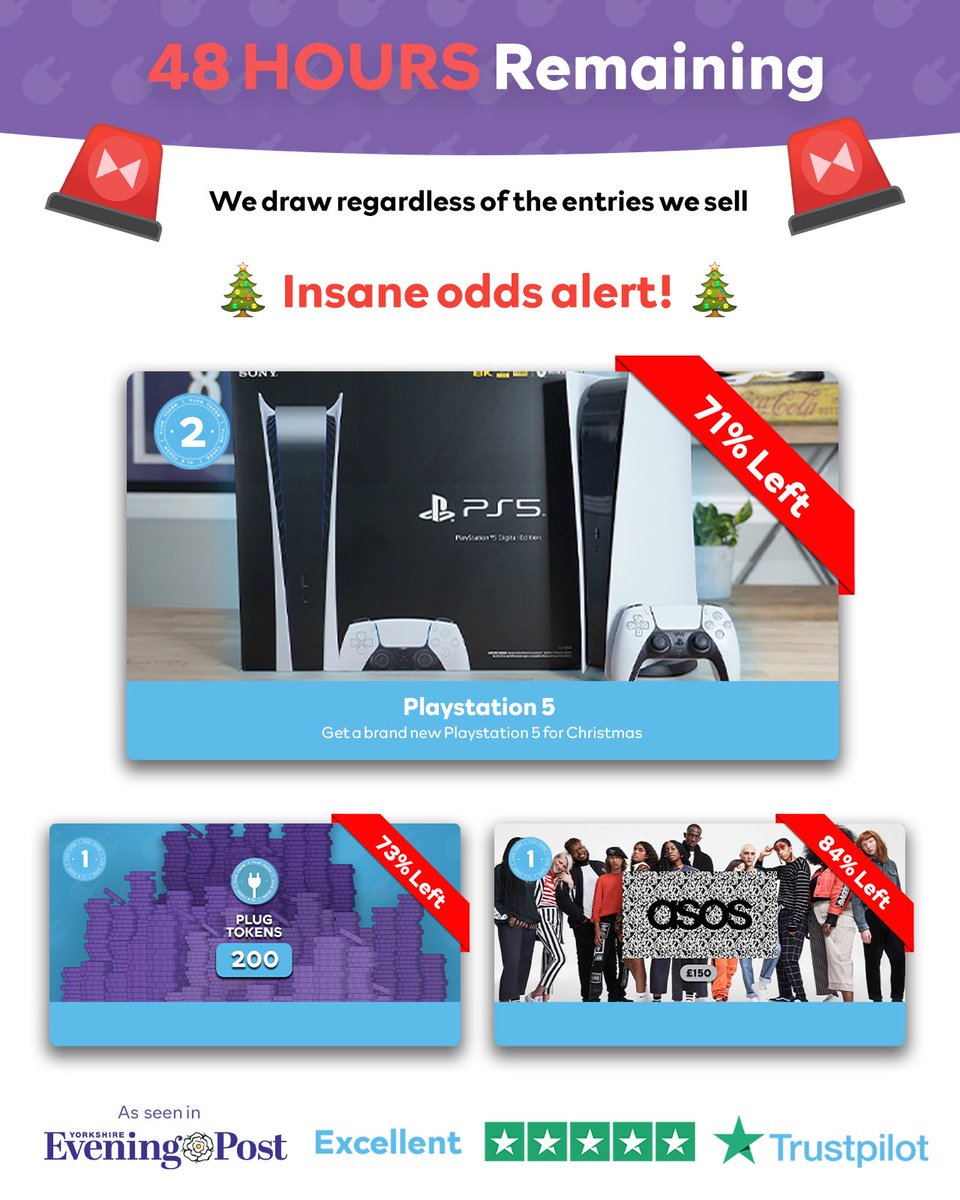 YourCompPlug's tweet photo. STOP WHAT YOU ARE DOING🚨

This Tuesday we will be drawing regardless of the entries we sell, we have over 70% of total numbers remaining🤯

Get your wallets loaded, make that PlayStation 5 yours. Delivered to your door before Christmas 🎄 

https://t.co/RtsdFVYnrI https://t.co/2Aq5DZwcmi