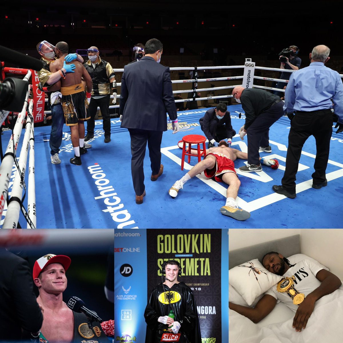 👊KO of the week- Frank Sanchez
🏆Performance of the week- <a href="/Canelo/">Canelo Alvarez</a>
💪🏽Chin of the week- Szeremeta
💰Bet of the week - 7/1 <a href="/SkyBet/">Sky Bet</a>- Craig Richards by KO
👶Prospect of the week- <a href="/ammowilliams/">Austin “Ammo” Williams</a>
😭Upset of the week- Gongora over Akhmedov
👨‍🏫Trainer of the week- <a href="/peterjsims1/">Peter Sims</a>