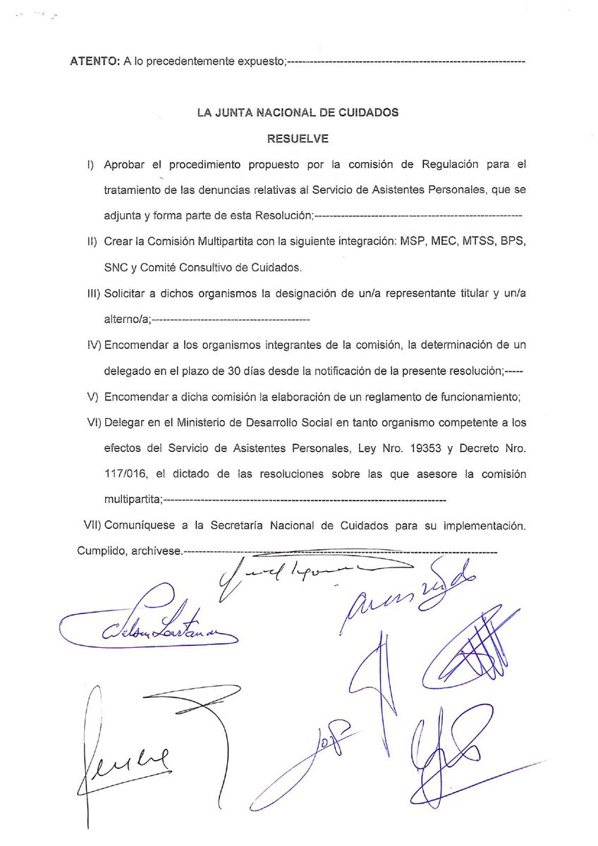 JulioBangoA's tweet photo. Desde su creación el Sistema de Cuidados se abocó a la puesta en marcha de mecanismos transparentes para la recepción de consultas, quejas y denuncias, así como para su correcta derivación en cada caso. Así lo demuestra esta resolución de la Junta de setiembre de 2019 👇(sigue) https://t.co/QkXPlEqJSC