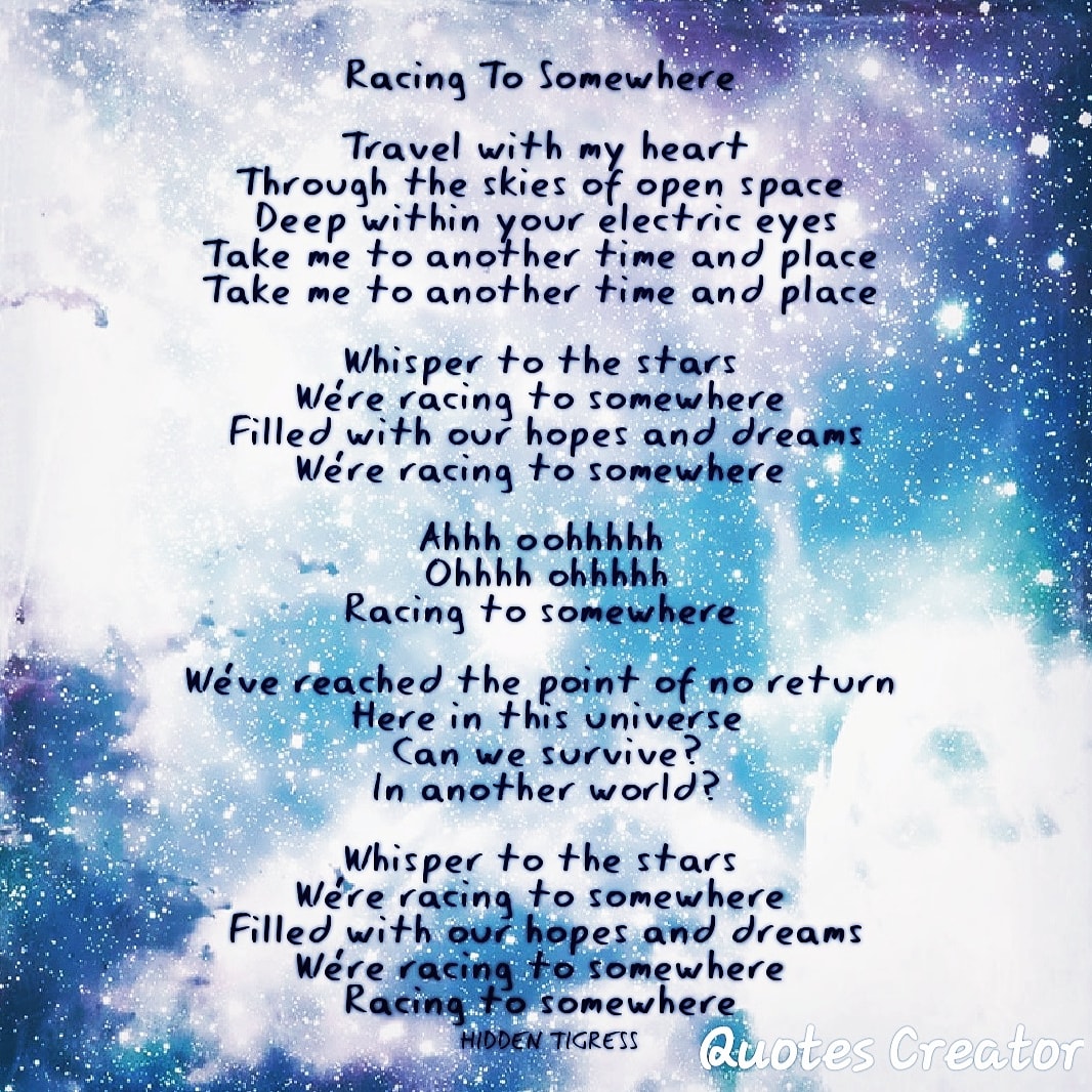 The lyrics I wrote for 'Racing To Somewhere' truly can be interpreted in many ways. @RezwanK2057 and I enjoyed working together on this special tune and thanks again to @tecnosine_music for the amazing remix! 💜🎶 Out now on all platforms! @emergent_music #EmergentSkies #lyrics