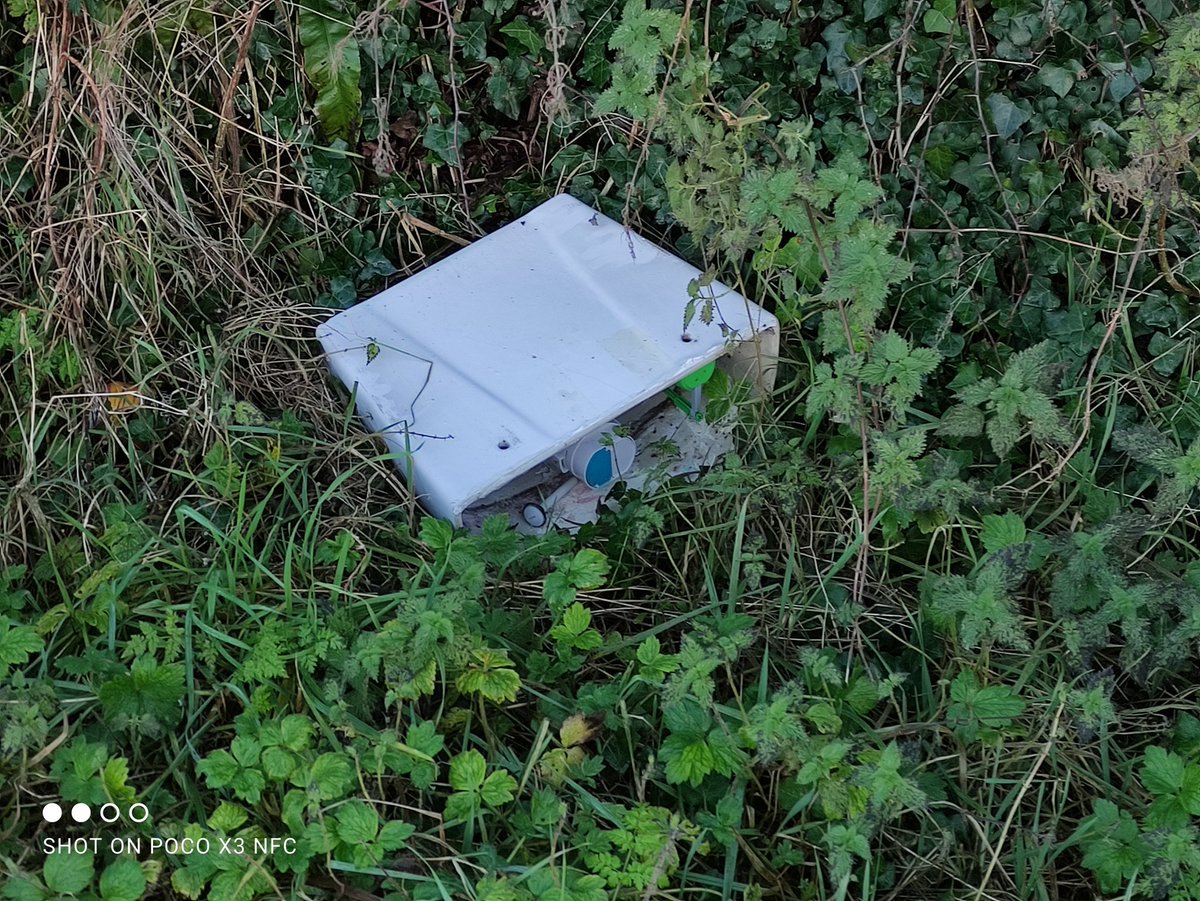 jonmcenteen's tweet photo. Surprising what you'll find in a Co Meath ditch while out for a walk. What sort of people do this. How hard is it to recycle your toilet? https://t.co/7TwtV3Wqtx https://t.co/EP0TUy90Ww
