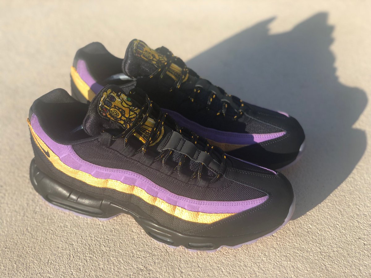 NachoShoe's tweet photo. I am inevitable.

Thanos themed Air Max 95s

#NachoShoe #Nike #marvel #angeluspaint #lacelab #customshoes #sneakerhead #sneakergallery #sneakercollection #sneakercon #customkicks  #sneakeraddict #lacedsociety #thanos #avengers #infinitystones #gauntlet #airmax95 #airmax https://t.co/3yU2W38wjQ
