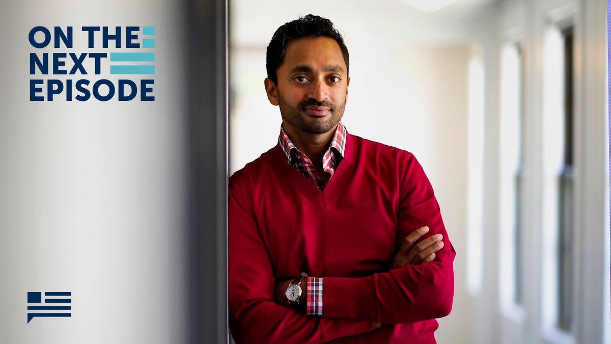 AndrewYang's tweet photo. Monday on https://t.co/COEsnkaeeO we sit down with technology investor and pioneer @chamath to hear what he sees as the most promising things ahead - and some of the challenges. https://t.co/DMMdwZnUR5