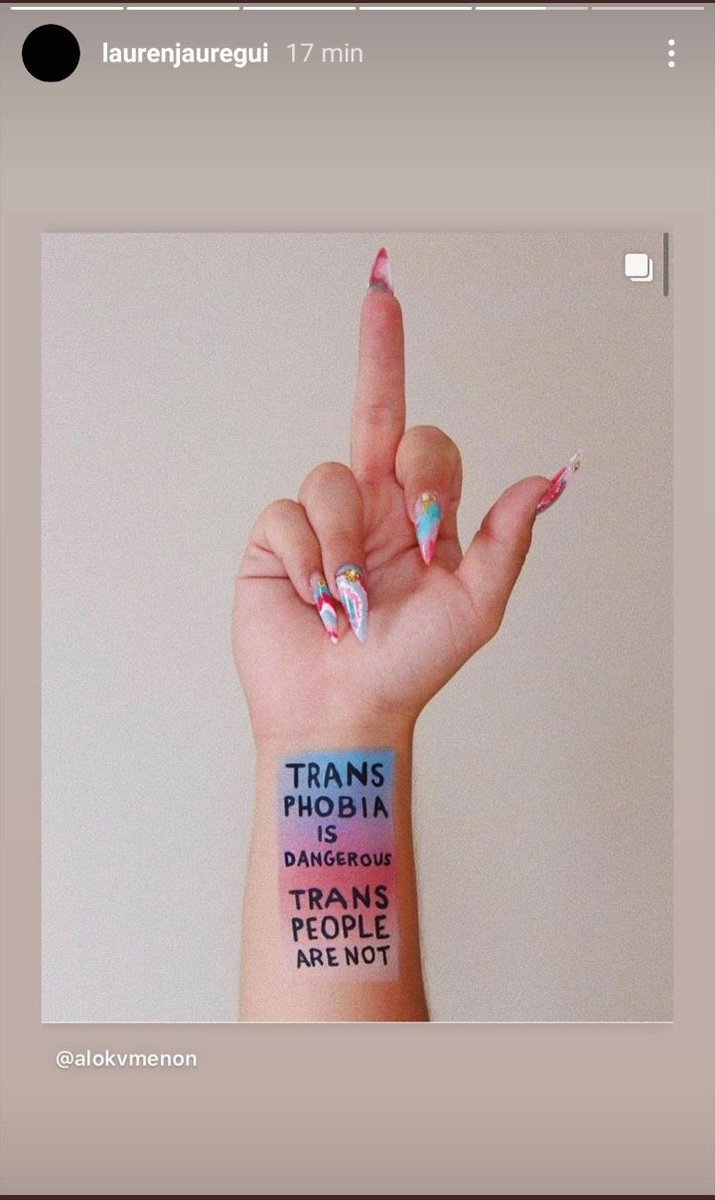 starting with her standing up for trans people, and speaking out about the jk r*wling situation