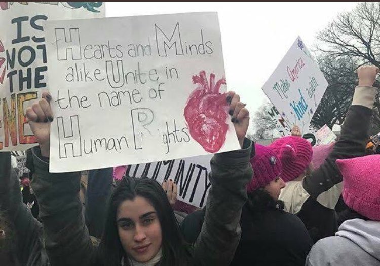 she's also attended multiple other protests over the years, one in support of the DREAM act, the women's march in 2016 and 2018.