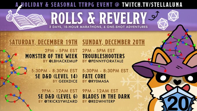 Join us as we play a holiday special of The Troubleshooters!!