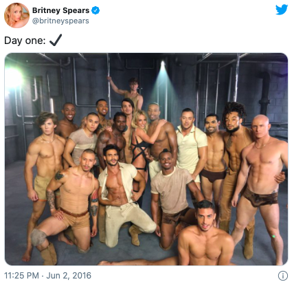 It all starts on June 2nd, 2016. News breaks that Britney is filming a new music video for "Make Me..." ft. G Eazy. We get photos of them on set. "Day one " she writes.  #FreeBritney