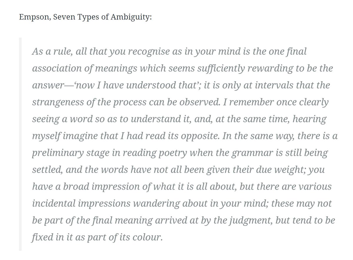 31. Phil Agre - Computation and human experienceWilliam Empson - Seven Types of AmbiguityThese have a weirdly similar pair of quotes, but one is about poetry and the other is about logic circuits https://drossbucket.com/newsletters/december-2018-bells-theorem-and-end-of-year-review/