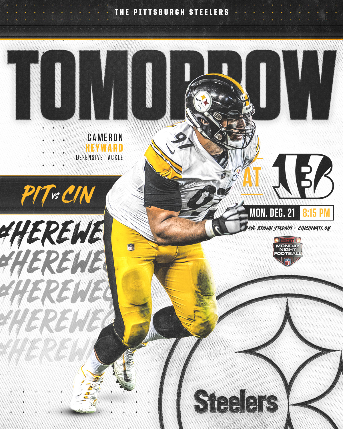 pittsburgh steelers play tomorrow