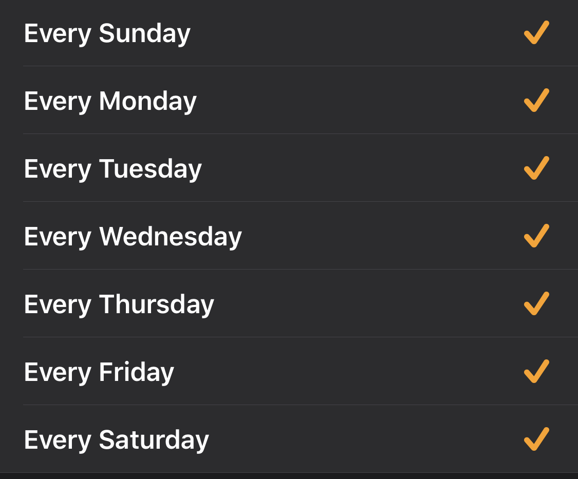 4. Set the alarm to repeat every day• The mind learns by repetition so this will ensure you look at your goals every day