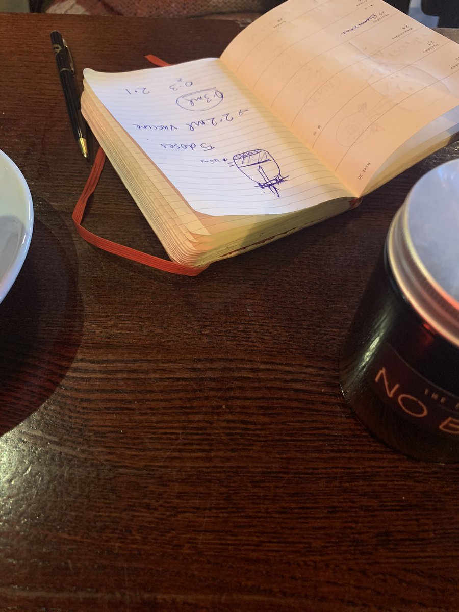 A great lunch and catch up @BarThornwood with my ‘scientist’ friend explaining how #COVID19 and #CovidVaccine works! Fascinating 🤓 We bought some #nobams <a href="/TheMeltPool/">The Melt Pool</a> candles too!!