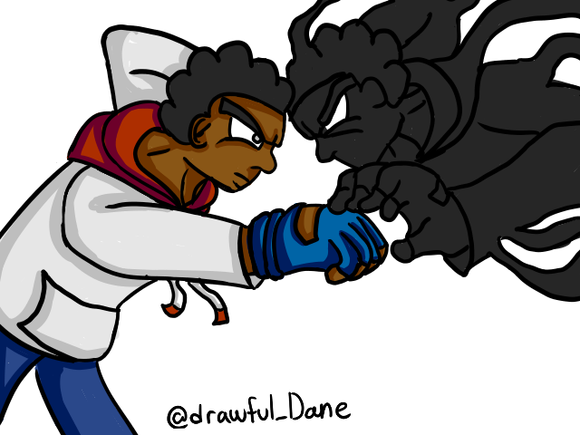 skilledslug's tweet photo. Don't beat yourself up about it #digitalart #digitaldrawing #digitalillustration #ArtistOnTwitter #artistsupport #originalcharacters #DarkShadows #Shadow #Fights #fightart #darkself #drawful_Dane https://t.co/ekXNXxagd4