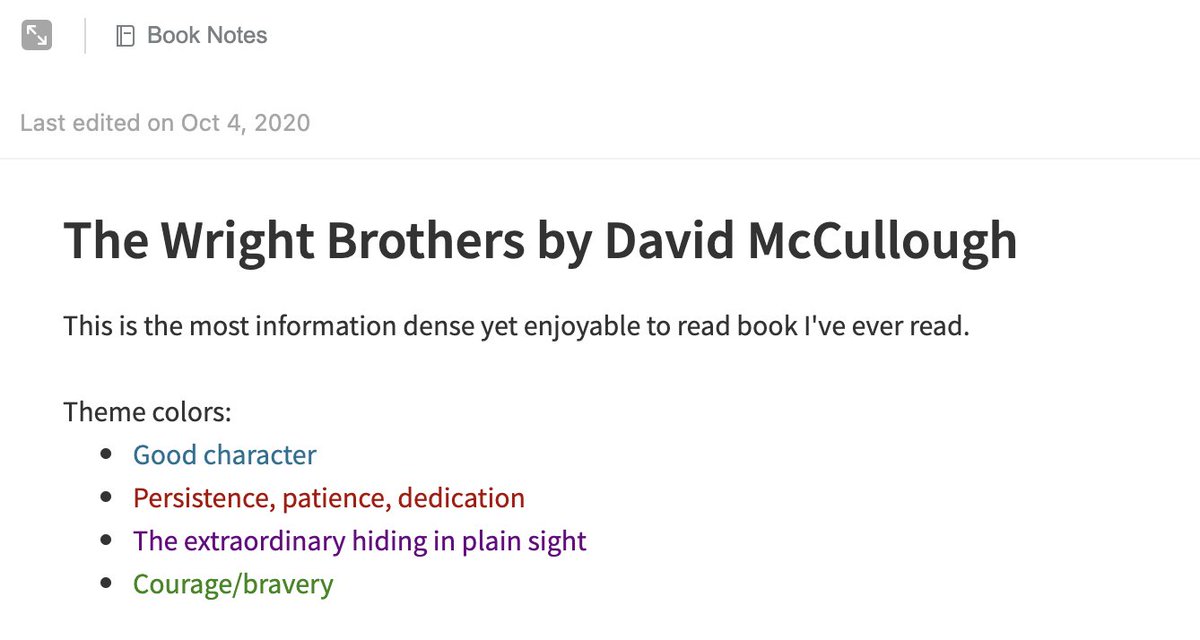 4/Classify the important points.When I finish my notes, I re-read them to identify major themes - things like persistence, courage, or character. Then I color code the sections of the notes accordingly.At this point, I’ve seen the information 3 times.
