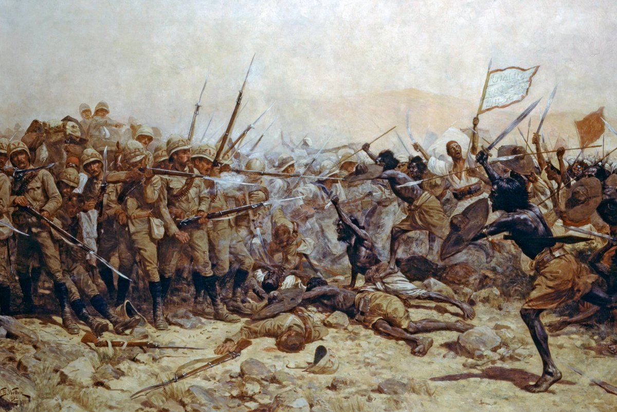 But alongside the Royal Navy's machine guns at the Battle of Abu Klea in 1884 (as part of the attempt to relieve Gordon in Khartoum), the Martini had failed, the square had been breached and soldiers were left with the bayonet.17/