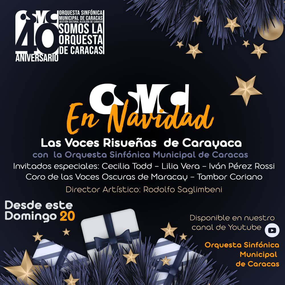 Las “Voces Risueñas de Carayaca” son consideradas unas de las agrupaciones venezolanas de mayor trayectoria en nuestro país 🇻🇪 disfruten de este concierto en nuestro canal de YouTube 💻📱 #SomosLaOrquestaDeCaracas #40AniversarioOSMC #OSMCEnNavidad