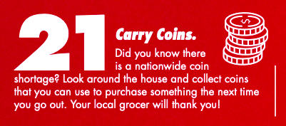 Diobpt's tweet photo. Did you know there is a nationwide coin shortage? Carry some coins around with you to help out some of our local businesses. #AdventCalendar. https://t.co/y0bTA0qskV