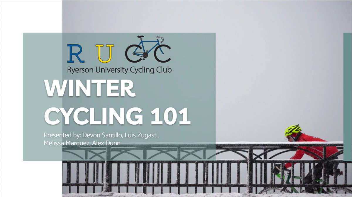 Happening today at 4! RUCC is hosting its Winter Riding workshop. We'll be discussing how to prepare your bike, yourself, and more. We hope you can join us!

twitch.tv/ryersonbikes