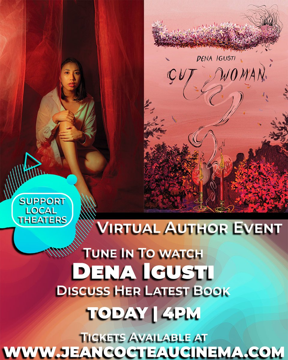 CocteauCinema's tweet photo. TODAY at 4pm, join DENA IGUSTI @dispatchdena for a virtual event as she discusses her brand new book, CUT WOMAN.

*Event will be available until 12/27

Tickets at: https://t.co/92jAJX2F0d

#beastlybook418 #beastlybooks #jeancocteaucinema #denaigusti #cutwoman #virtual https://t.co/iX8zNDhV2j
